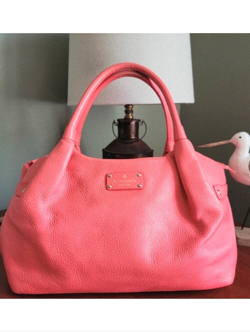 Kate Spade WKRU1247 Berkshire Road Coral Leather Satchel Bag